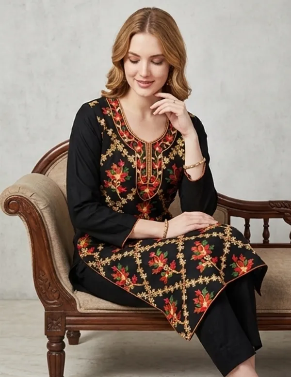 Black_Woolen_Unstitched_Dress_Material_For_Women
