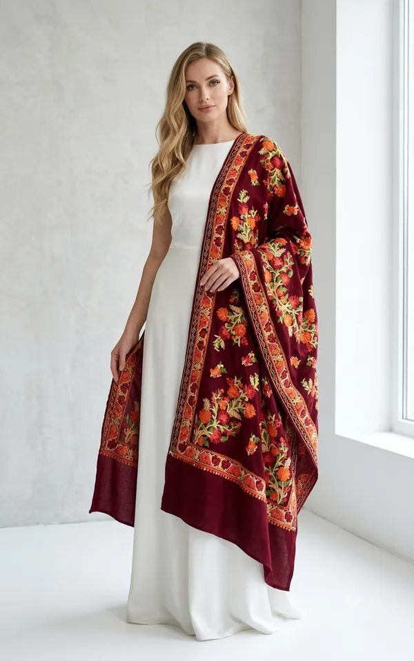 Maroon_Woolen_Shawl_For_Women