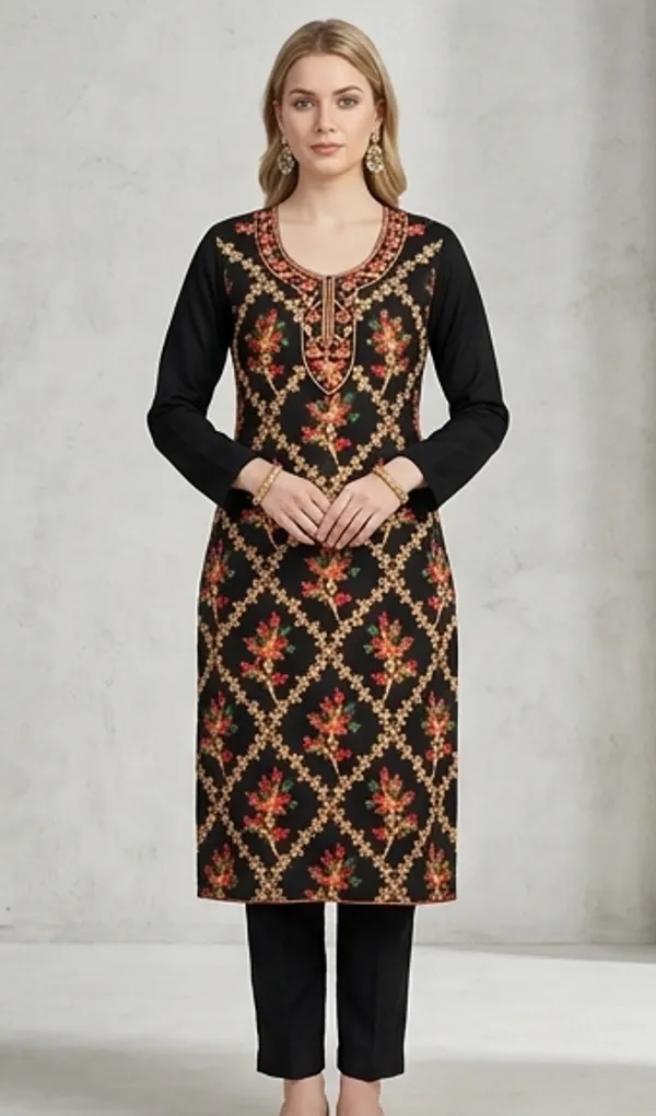 Black_Woolen_Unstitched_Dress_Material_For_Women