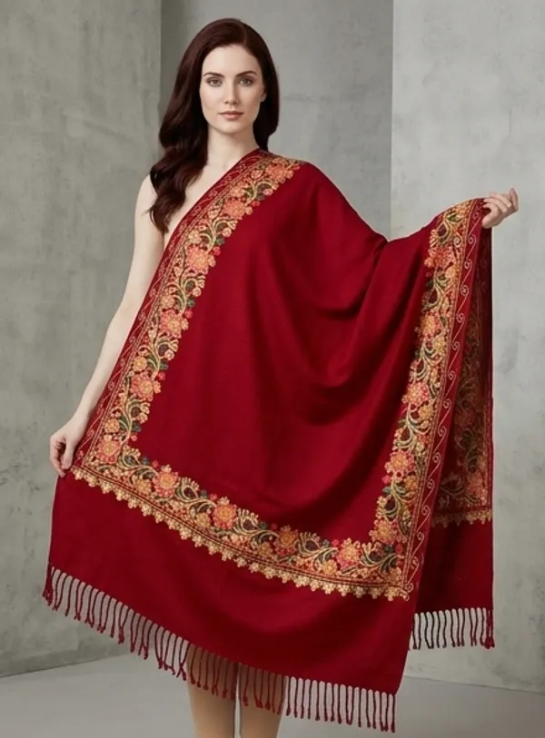 Maroon_Woolen_Shawl_For_Women