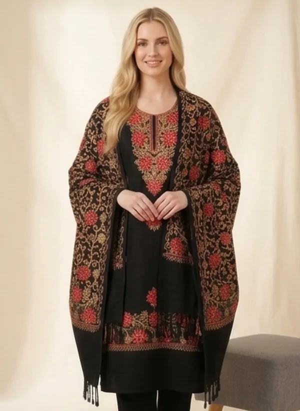 Black_Woolen_Unstitched_Dress_Material_For_Women