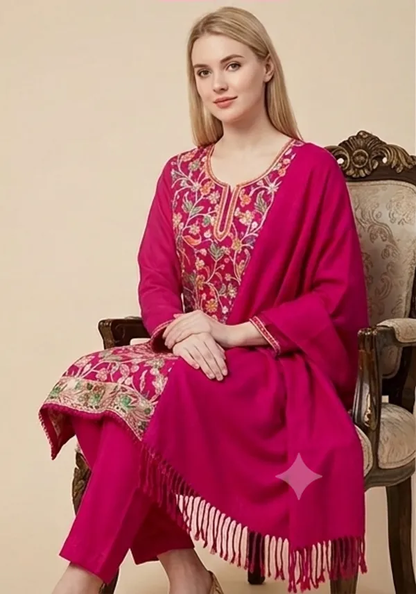 Pink_Woolen_Unstitched_Dress_Material_For_Women