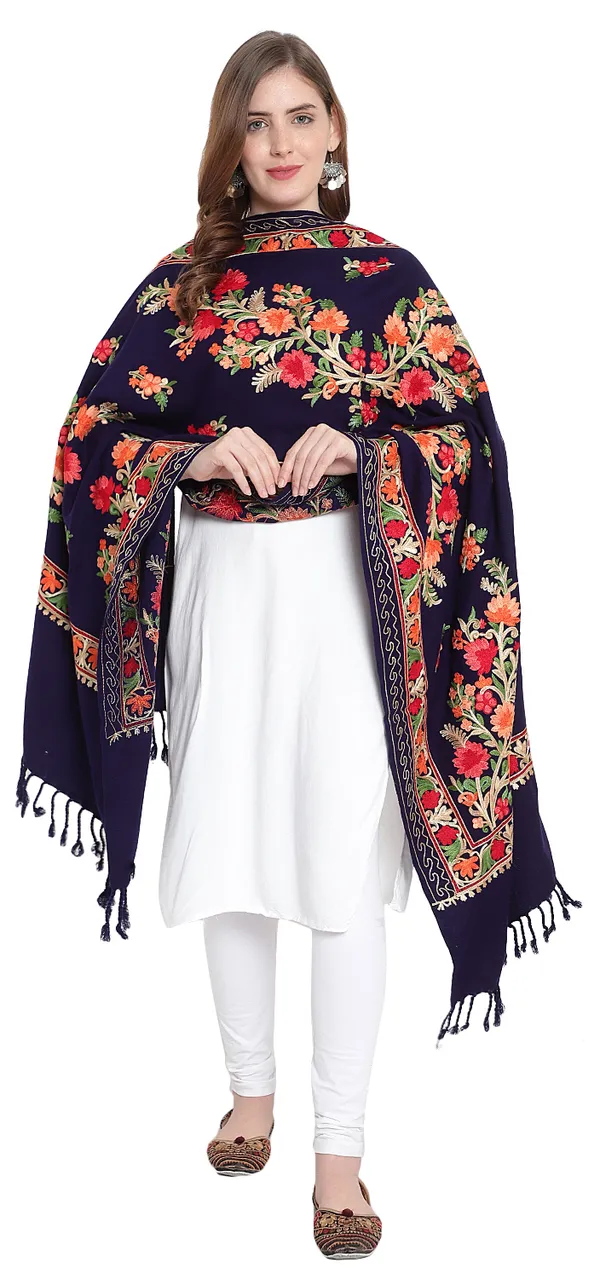 Navy_Blue_Woolen_Shawl_For_Women