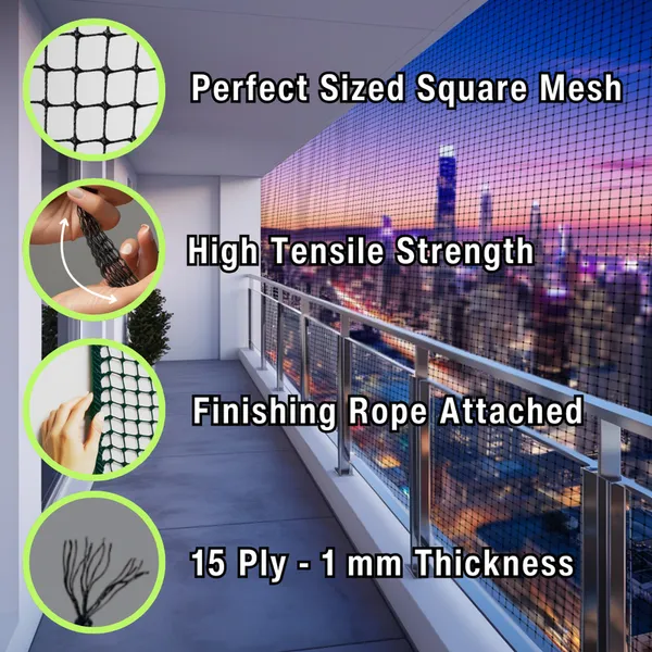 ArmorX_Black_Anti-Bird_Net_UV-Stabilized_HDPE_Multi-Filament_Net_with_Installation_Kit_&_Tying_Ropes_Attached