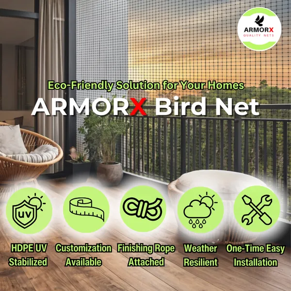 ArmorX_White_Anti-Bird_Net_UV-Stabilized_HDPE_Multi-Filament_Net_with_Installation_Kit_&_Tying_Ropes_Attached