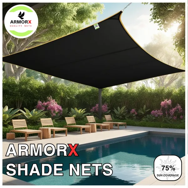 ArmorX_Black_Shade_Net/Shade_Cover_for_Garden,_Greenhouse,_Privacy_Fencing_-_UV_Stabilized_75%_Sun_Block_with_Eyelets_Attached_for_Easy_Installation