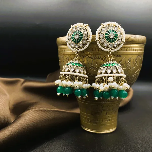 Green_Classic_Kundan_Elegant_Jhumkas