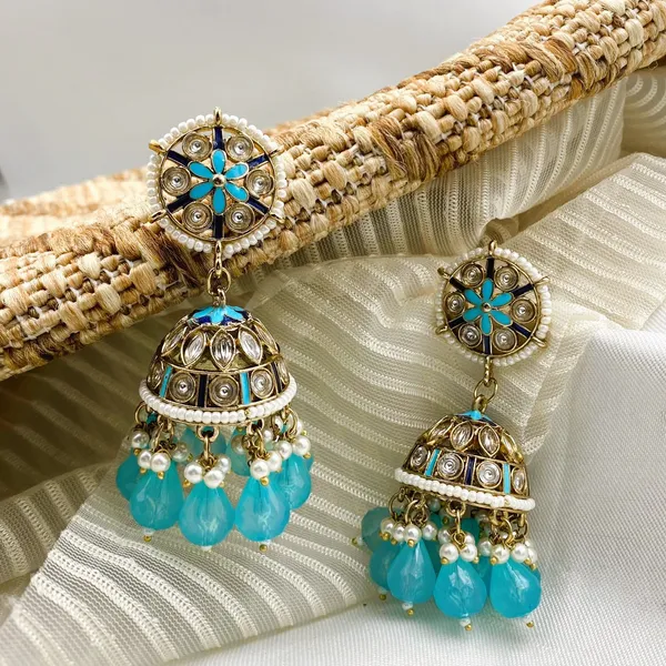 Turquoise_Radiance_Beaded_Jhumkas
