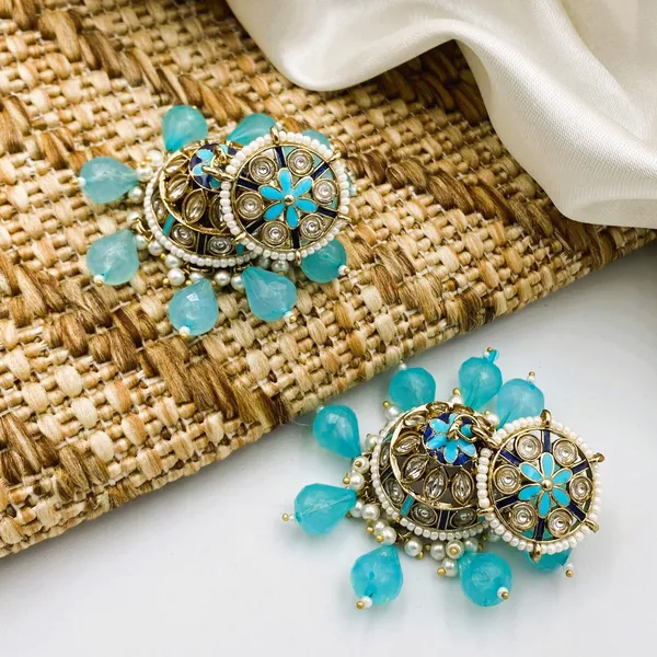 Turquoise_Radiance_Beaded_Jhumkas