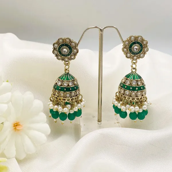 Blue_Golden_Beaded_Traditional_Jhumkas