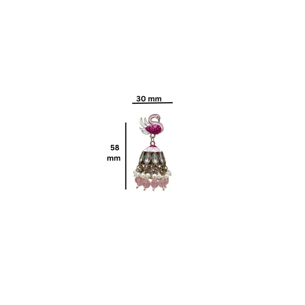 Baby_Pink_Elegant_Kundan_Gold-Plated_Jhumka_Earrings
