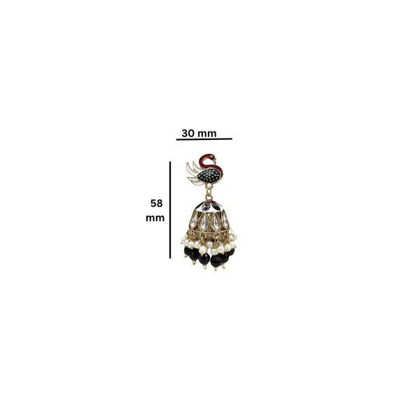 Black_Elegant_Women_Girls_Kundan_Gold_Plated_Jhumka_Earrings