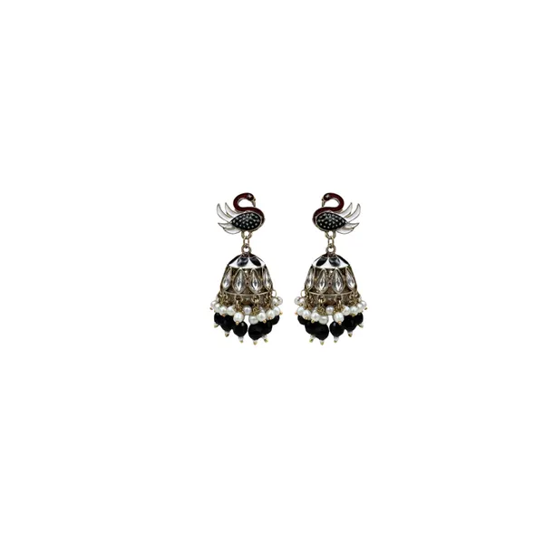 Black_Elegant_Women_Girls_Kundan_Gold_Plated_Jhumka_Earrings