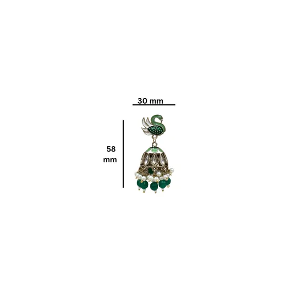 Green_Elegant_Kundan_Gold-Plated_Jhumka_Earrings