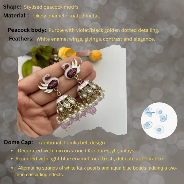 Purple_Elegant_Kundan_Gold-Plated_Jhumka_Earrings