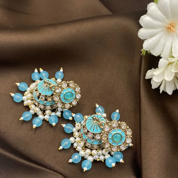 Turquoise_Ocean_Blue_Jhumka_Earrings