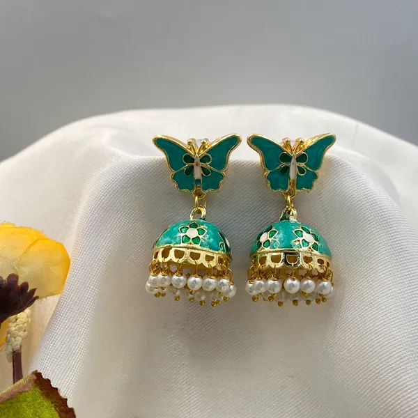 Gold_Plated_Kundan_Jhumka_Earrings_for_Women_&_Girls