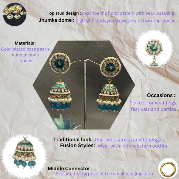 Turquoise_Soft_Kundan_Jhumka_Earrings