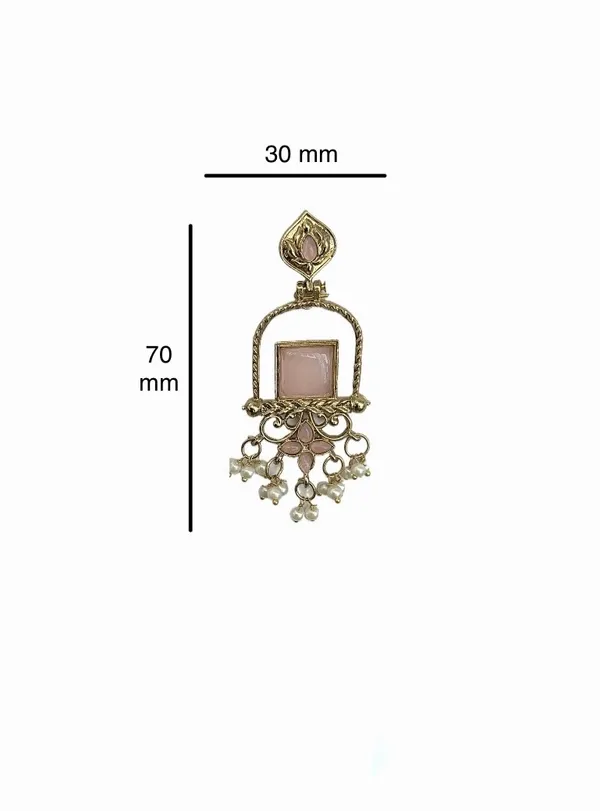 Latest_Stylish_Traditional_Mehndi_Polish_Baby_Pink_Jhumka_Earrings_for_Women_&_Girls