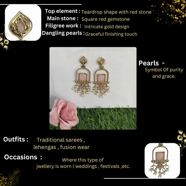 Latest_Stylish_Traditional_Mehndi_Polish_Baby_Pink_Jhumka_Earrings_for_Women_&_Girls