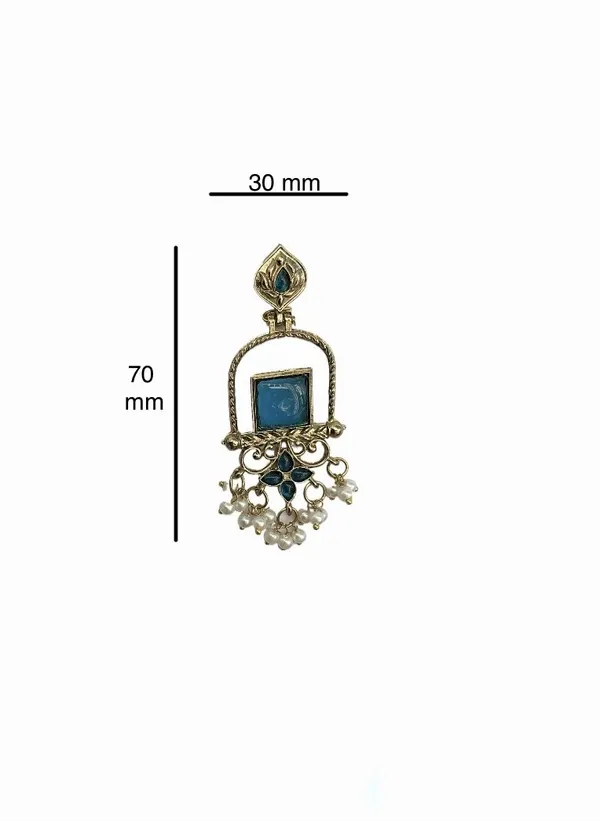 Latest_Stylish_Traditional_Mehndi_Polish_Blue_Jhumka_Earrings_for_Women_&_Girls