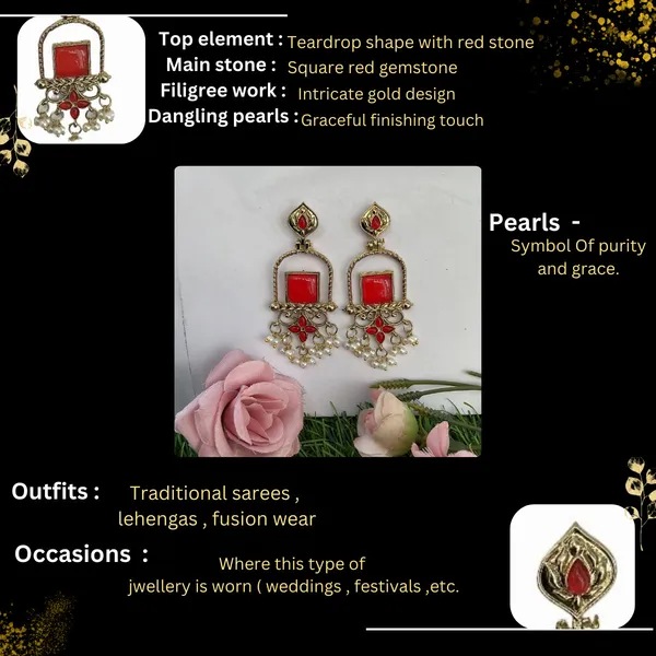 Latest_Stylish_Traditional_Mehndi_Polish_Red_Jhumka_Earrings_for_Women_&_Girls