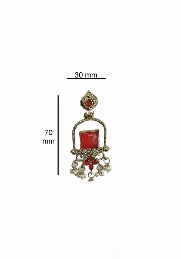 Latest_Stylish_Traditional_Mehndi_Polish_Red_Jhumka_Earrings_for_Women_&_Girls