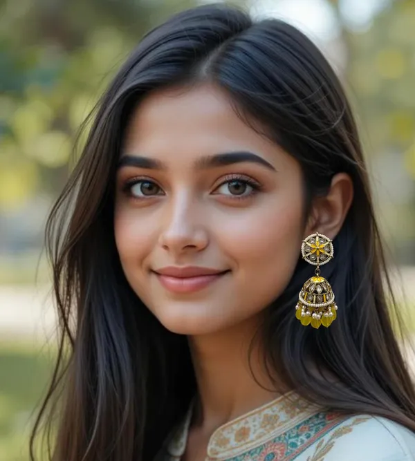 Yellow_Charm_Beaded_Jhumkas