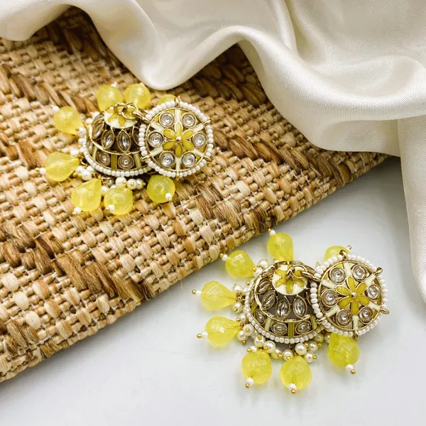 Yellow_Charm_Beaded_Jhumkas