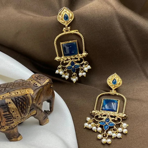 Latest_Stylish_Traditional_Mehndi_Polish_Blue_Jhumka_Earrings_for_Women_&_Girls