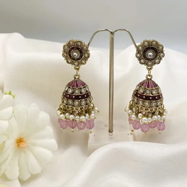 Purple_Scarlet_Jhumka_Earrings_For_Women_&_Girls