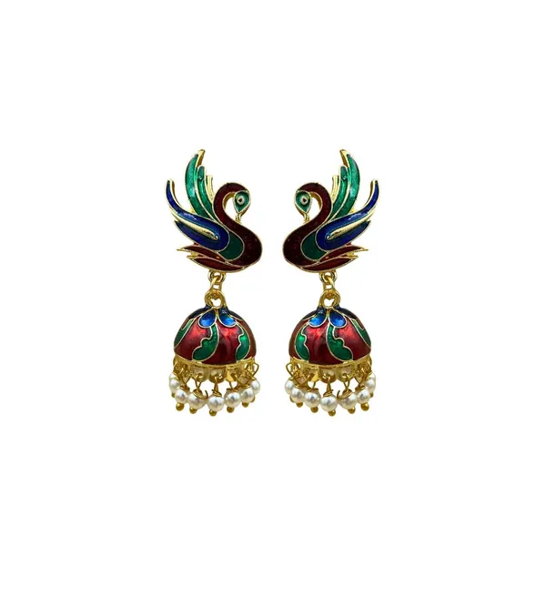 Stylish_Ethnic_Gold_Plated_Earrings_for_Women_Crystal_Brass_Earring_Set,_Jhumki_Earring