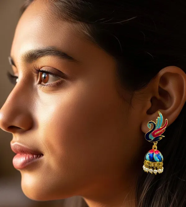 Stylish_Ethnic_Gold_Plated_Earrings_for_Women_Crystal_Brass_Earring_Set,_Jhumki_Earring