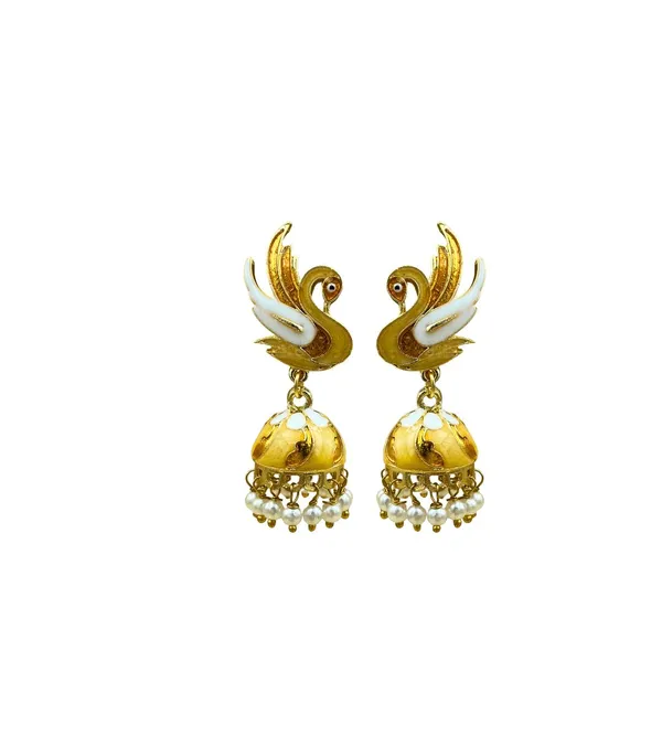 Stylish_Ethnic_Gold_Plated_Earrings_for_Women_Crystal_Brass_Earring_Set,_Jhumki_Earring
