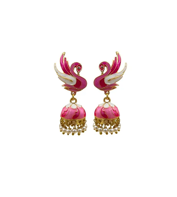 Stylish_Ethnic_Gold_Plated_Earrings_for_Women_Crystal_Brass_Earring_Set,_Jhumki_Earring