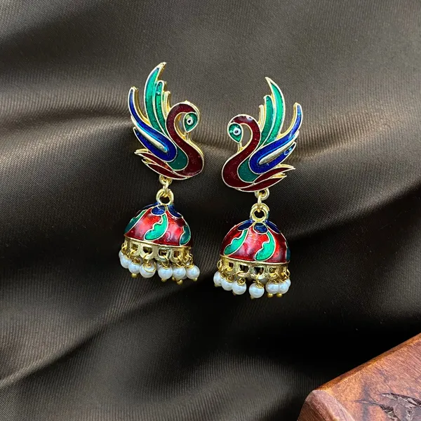 Stylish_Ethnic_Gold_Plated_Earrings_for_Women_Crystal_Brass_Earring_Set,_Jhumki_Earring