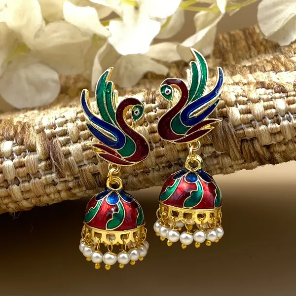 Stylish_Ethnic_Gold_Plated_Earrings_for_Women_Crystal_Brass_Earring_Set,_Jhumki_Earring