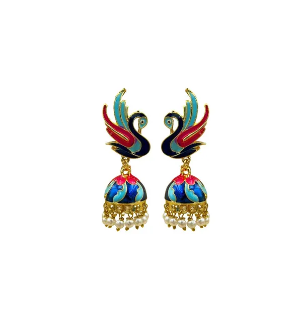 Stylish_Ethnic_Gold_Plated_Earrings_for_Women_Crystal_Brass_Earring_Set,_Jhumki_Earring
