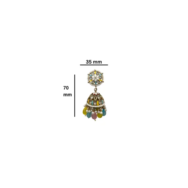 Multicolor_Green_Elegance_Beaded_Jhumkas