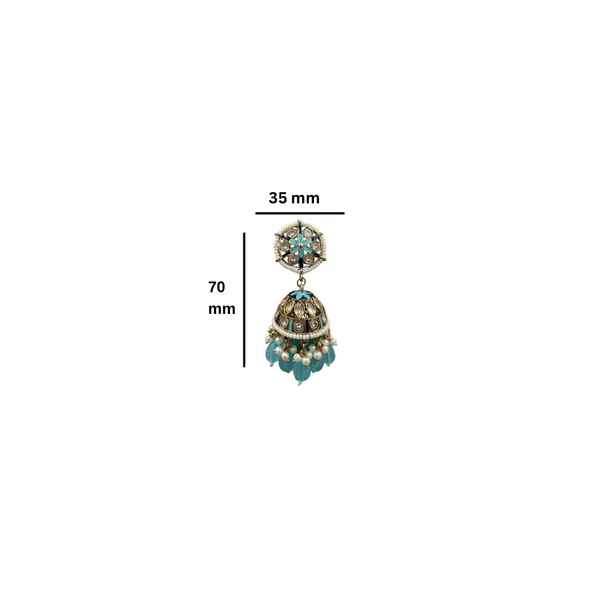 Turquoise_Radiance_Beaded_Jhumkas