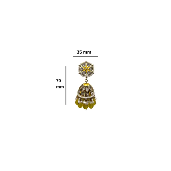 Yellow_Charm_Beaded_Jhumkas