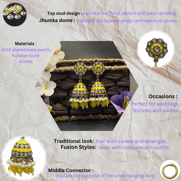 Yellow_Royal_Jhumka_Earrings_For_Women_&_Girls