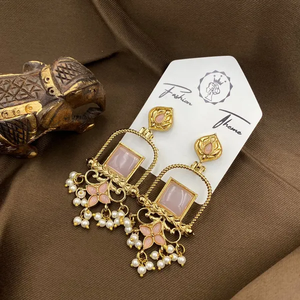Latest_Stylish_Traditional_Mehndi_Polish_Baby_Pink_Jhumka_Earrings_for_Women_&_Girls