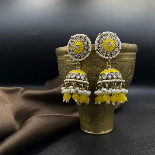 Yellow_Royal_Kundan_Drop_Earrings
