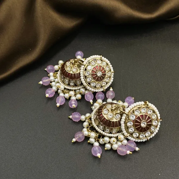 Purple_Majestic_Kundan_Dangle_Earrings