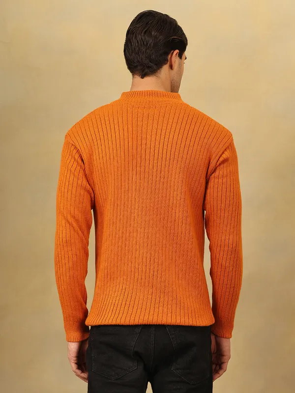 Rust_Woolen_Zipper_Sweater_For_Men