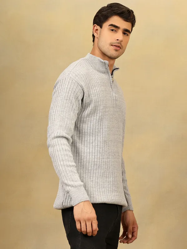 Light_Grey_Woolen_Zipper_Sweater_For_Men