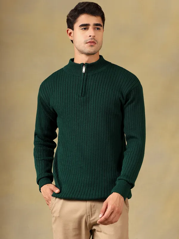 Bgreen_Woolen_Zipper_Sweater_For_Men