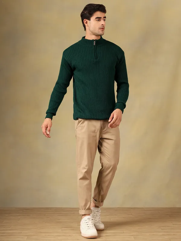 Bgreen_Woolen_Zipper_Sweater_For_Men