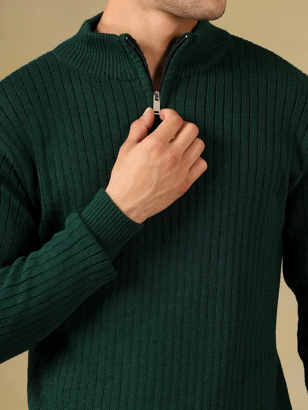 Bgreen_Woolen_Zipper_Sweater_For_Men